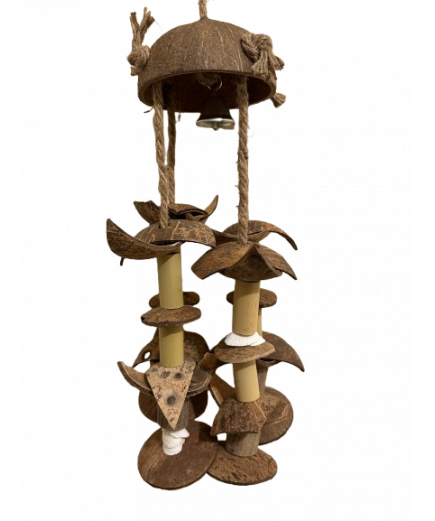 Parrot-Supplies Mega Natural Coconut & Sea Shell Stacker XL Parrot Toy Parrot-Supplies Mega Natural Coconut & Sea Shell Stacker XL Parrot Toy